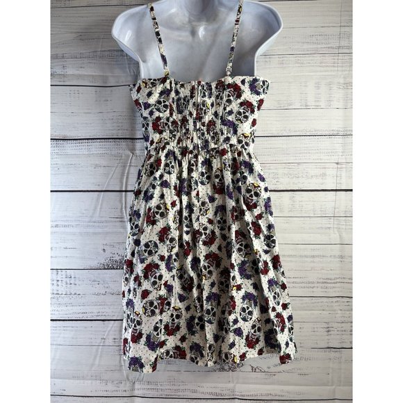 Hell Bunny Dress Day of Dead Sugar Skulls Women's M Sleeveless Rockabilly - Picture 6 of 12